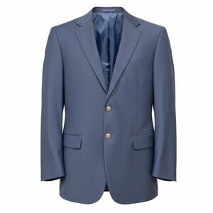 Statements Brass Button Classic Regiment Navy Blue Wool Blend Blazer Mens 44L